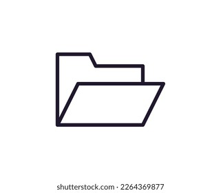 Folder concept. Single premium editable stroke pictogram perfect for logos, mobile apps, online shops and web sites. Vector symbol isolated on white background. 