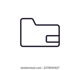 Folder concept. Single premium editable stroke pictogram perfect for logos, mobile apps, online shops and web sites. Vector symbol isolated on white background. 