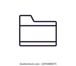 Folder concept. Single premium editable stroke pictogram perfect for logos, mobile apps, online shops and web sites. Vector symbol isolated on white background. 