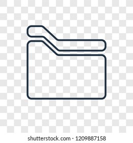 Folder concept vector linear icon isolated on transparent background, Folder concept transparency concept in outline style