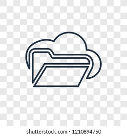 Folder concept vector linear icon isolated on transparent background, Folder concept transparency concept in outline style