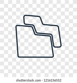 Folder concept vector linear icon isolated on transparent background, Folder concept transparency concept in outline style
