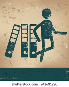 Folder concept,human resource on old background,grunge vector