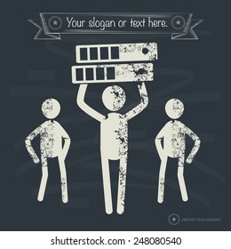 Folder concept,human resource on old background,grunge vector