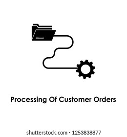 folder, connection, gear, processing of customer orders icon. One of business icons for websites, web design, mobile app