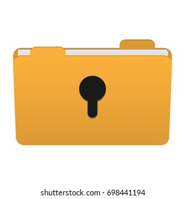 Folder contained the paper file with key hole vector illustration