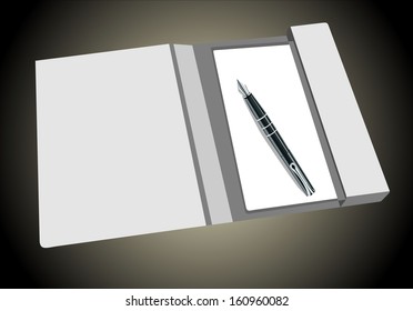 Folder with contract inside and pen. Vector