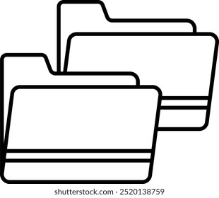 Design de ícone de linha de vetor de cópia de pasta