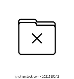 folder cross outline icon