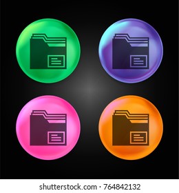 Folder crystal ball design icon in green - blue - pink and orange.