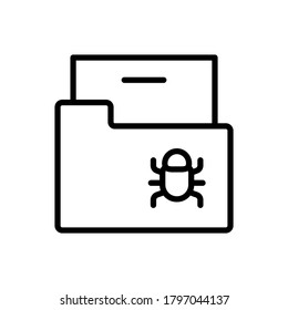 Folder cyber attack icon. Simple line, outline vector elements of hacks icons for ui and ux, website or mobile application