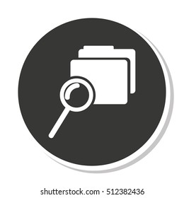folder data document icon vector isolated graphic