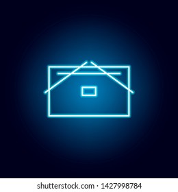 folder, data storage outline icon in neon style. elements of education illustration line icon. signs, symbols can be used for web, logo, mobile app, UI, UX