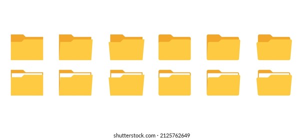 Folder data vector icon set. Document directory symbol