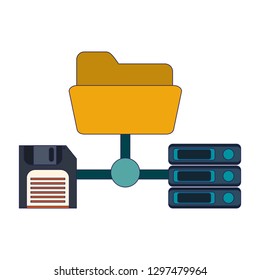 folder and database with diskette