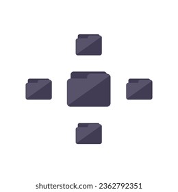 Folder database icon flat vector. Customer data. Client software isolated