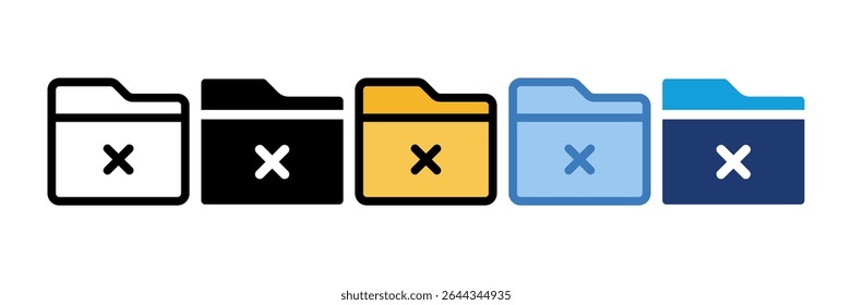 Folder Delete Icon Element For Design