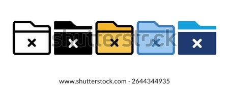 Folder Delete Icon Element For Design