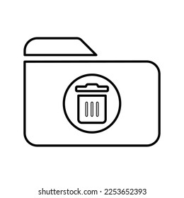 Folder Delete icon in Line Style