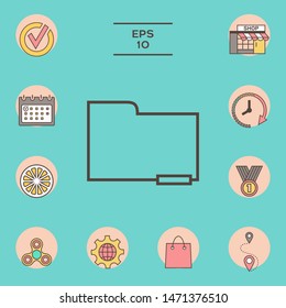 Folder delete or remove document with minus sign, line icon
