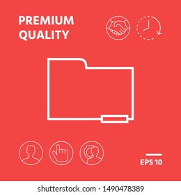 Folder delete or remove document with minus sign, line icon