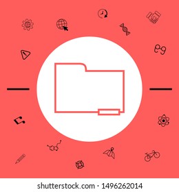 Folder delete or remove document with minus sign, line icon