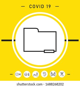 Folder delete or remove document with minus sign, line icon