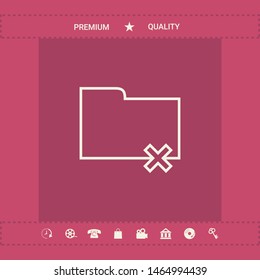 Folder delete or remove - line icon