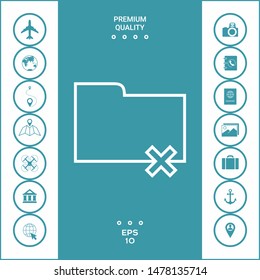 Folder delete or remove - line icon