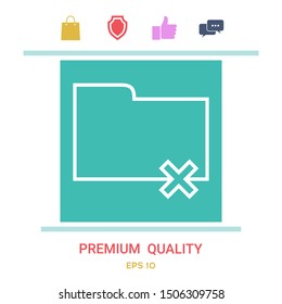 Folder delete or remove - line icon