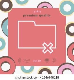 Folder delete or remove - line icon