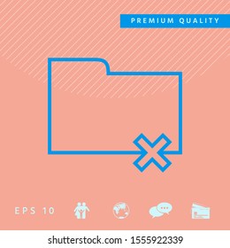 Folder delete or remove - line icon