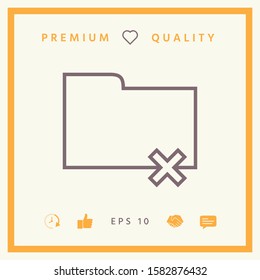 Folder delete or remove - line icon