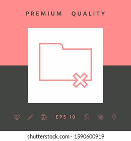 Folder delete or remove - line icon