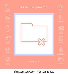 Folder delete or remove - line icon