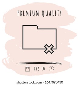 Folder delete or remove - line icon