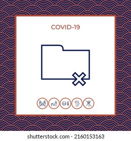 Folder delete or remove, line icon. Graphic elements for your design