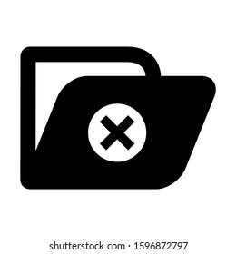 folder denied icon isolated sign symbol vector illustration - high quality black style vector icons
