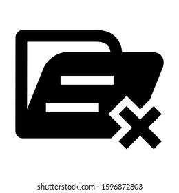 folder denied icon isolated sign symbol vector illustration - high quality black style vector icons
