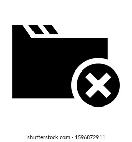 folder denied icon isolated sign symbol vector illustration - high quality black style vector icons
