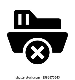 folder denied icon isolated sign symbol vector illustration - high quality black style vector icons
