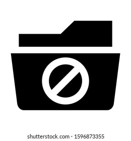 folder denied icon isolated sign symbol vector illustration - high quality black style vector icons
