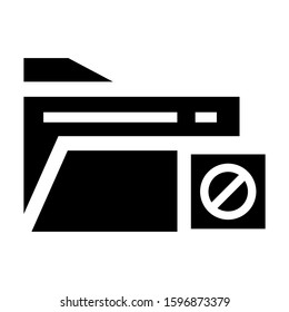 folder denied icon isolated sign symbol vector illustration - high quality black style vector icons

