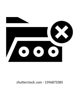 folder denied icon isolated sign symbol vector illustration - high quality black style vector icons
