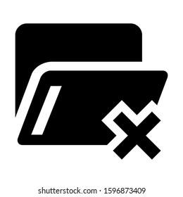 folder denied icon isolated sign symbol vector illustration - high quality black style vector icons
