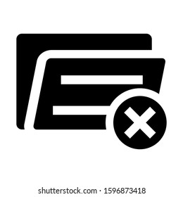 folder denied icon isolated sign symbol vector illustration - high quality black style vector icons
