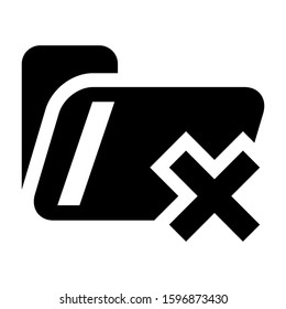 folder denied icon isolated sign symbol vector illustration - high quality black style vector icons
