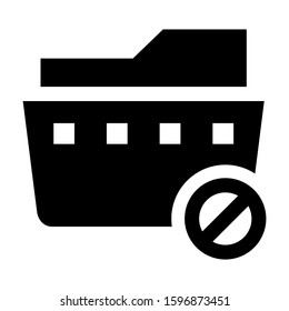 folder denied icon isolated sign symbol vector illustration - high quality black style vector icons
