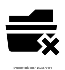 folder denied icon isolated sign symbol vector illustration - high quality black style vector icons
