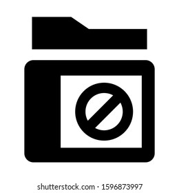 folder denied icon isolated sign symbol vector illustration - high quality black style vector icons
